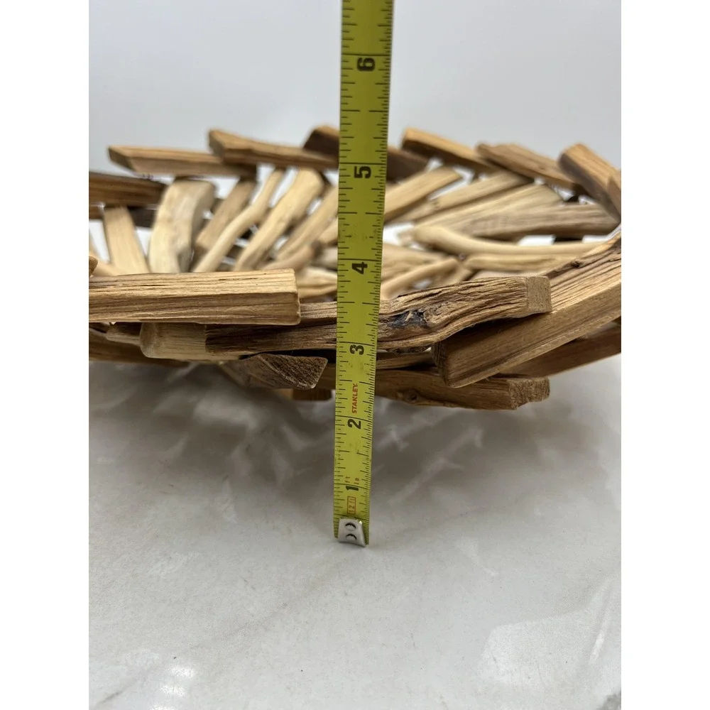 Driftwood Decorative Bowl Basket Handmade Natural Wood Art Centerpiece Beachy